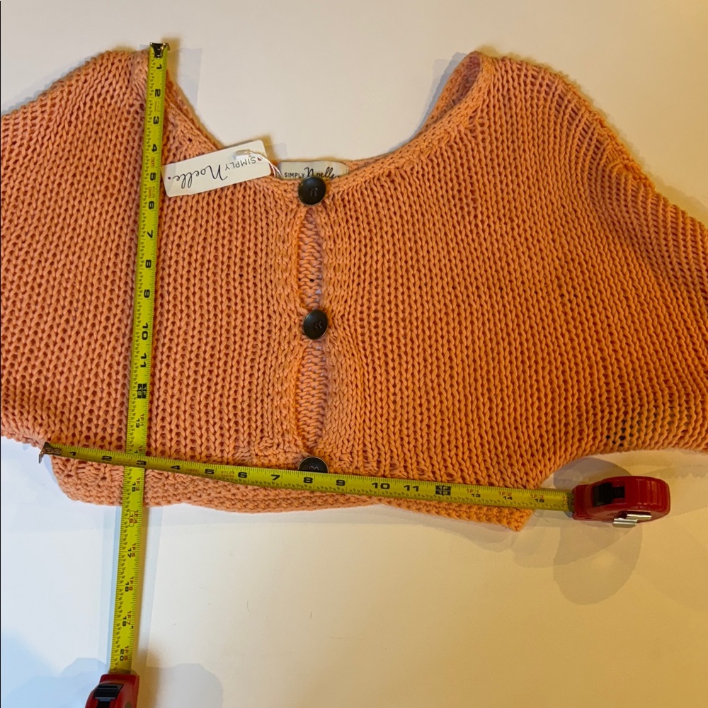 Simply Noelle Peach Sweater Crop Cardigan, Small, NWOT - Picture 9 of 9